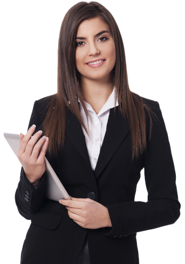 woman standing laptop with dot grid